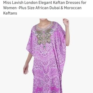 Lavish London Purple Kaftan Dress